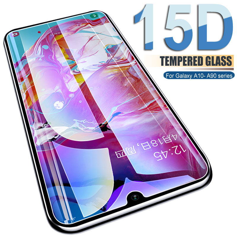 15D Protective Glass For Samsung Galaxy A10 A30 A50 A70 A10S A20E A20S A30S A40S Screen Protector A50S A70S M10S M30S Glass Film