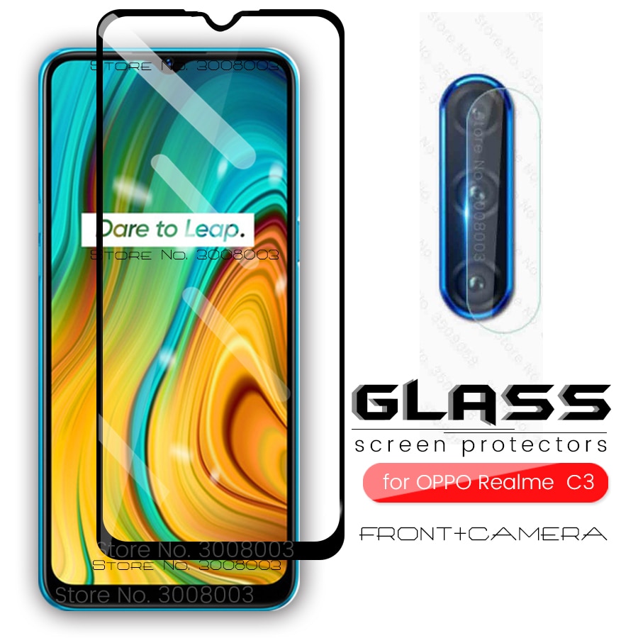 realmi c 3 glass camera lens protector for oppo realme realmy real mi c3 3c smartphone screen safty film glas for realmec3 6.5''