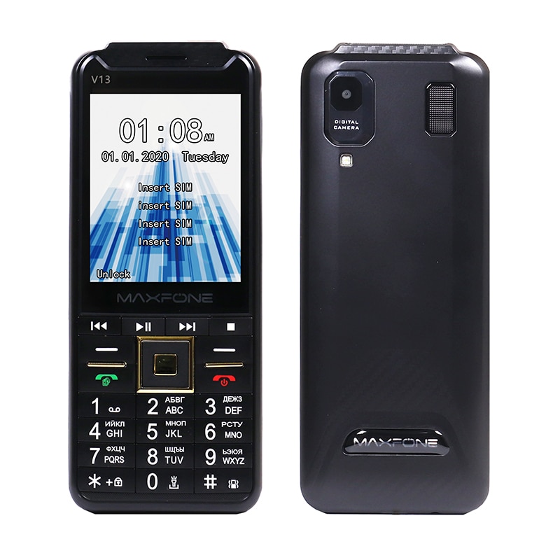 GSM 4 SIM cards Cell Phones FM radio MP3 MP4 Big torch mobile phone torch China cheap Telephones russian keyboard