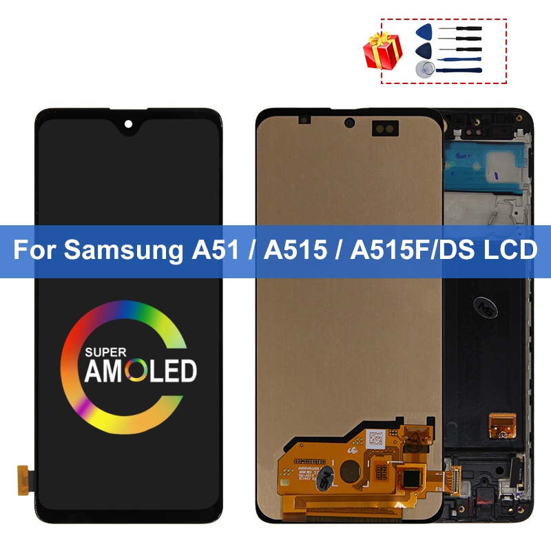 Super AMOLED For Samsung Galaxy A51 LCD A515F SM-A515F/DS A515F/DS A515F Display Touch Screen Digitizer For Samsung A515 Display