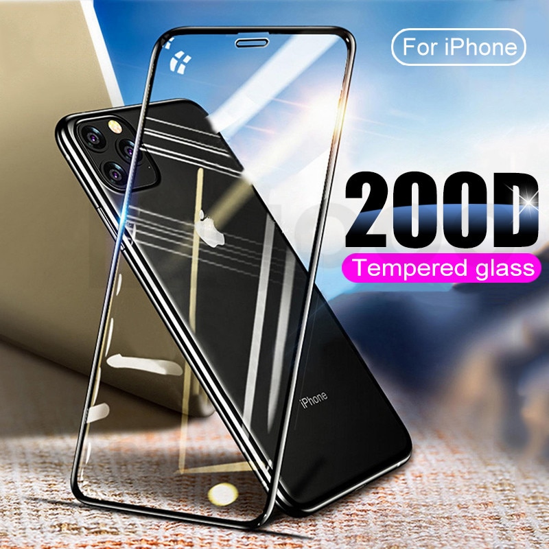 200D Curved Full cover Tempered Glass For iphone 6 6S 7 8 Plus SE X XR Protective Glass on iphone 11 Pro Xs Max Screen Protector