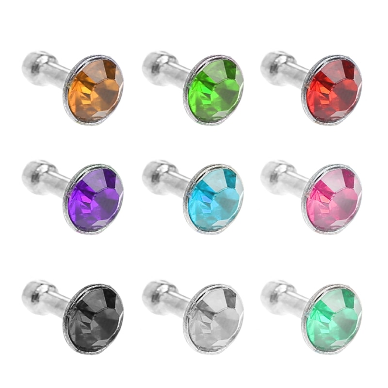 Round Glittering Rhinestone 3.5mm Anti Dust Plug Earphone Stopper For Smart Phone D08A