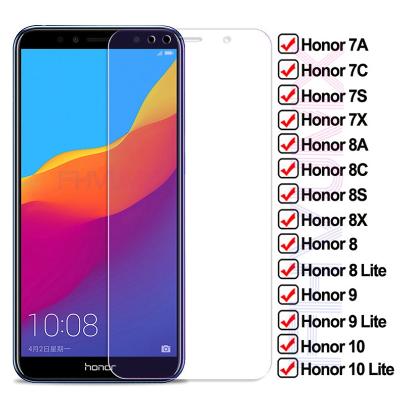 9H Anti-Burst Tempered Glass For Huawei honor 8 9 10 Lite 7X 8X Full Screen Protector On Honor 7A 7C 7S 8A 8C 8S Protective Film