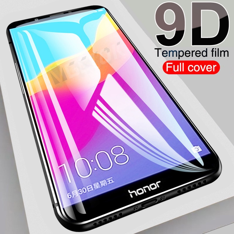 9D Full Cover Protective Glass For Huawei Honor 7A 7C 7S 7X Tempered Glass For honor 8 9 Lite V9 Play Screen Protector Film Case