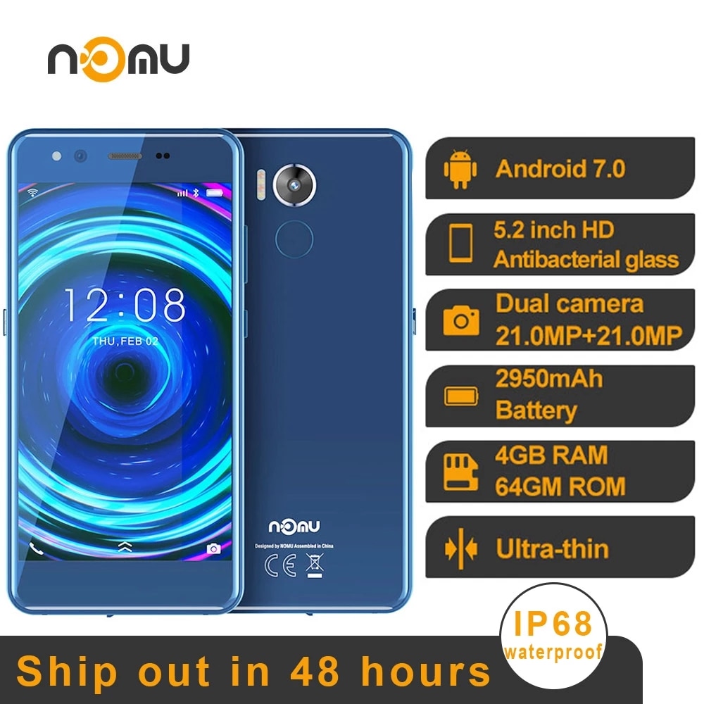 original Nomu M8 IP68 Waterproof smartphone android 7.0 MTK6750T Octa Core 5.2inch 21MP 4GBRAM 64GB ROM NFC 4G LTE Mobile Phone