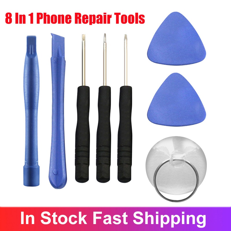 8 In 1 Mobile Phone Repair Tools Kit Pry Opening Tool Screwdriver Set For IPhone Samsung For Xiaomi Huawei Cell Phone Hand Tool