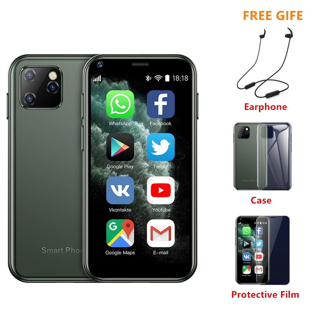 SERVO Small Smartphone 2.5" 16:9 nano screen Dual SIM card Cellphone MT6580 1GB 8GB GPS WCDMA Face Recognition mini mobile phone