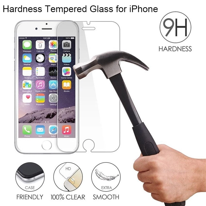 9H Full Glass On the iPhone 7 8 6 6s Plus 5 5S SE Tempered Glass For iPhone 12 X Xs Xr 11 Pro Max Screen Protector