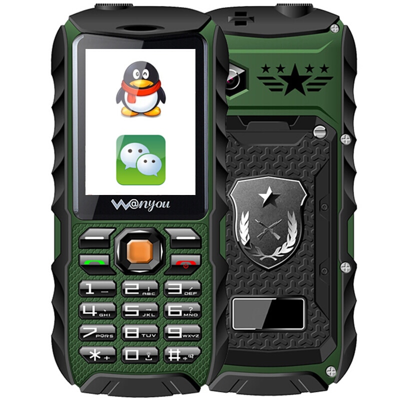 WY998 Mobile Phone 2.4 Inch Dual Sim Cards Dual Standby Bluetooth Flashlight 3800mAh Power Bank Phone Outdoor Shockproof