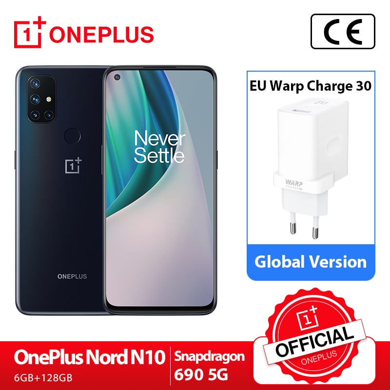 Global Version OnePlus Nord N10 5G OnePlus Official Store 6GB 128GB Snapdragon 690 Smartphone 6.49" 90Hz 64MP Quad 30W Warp NFC