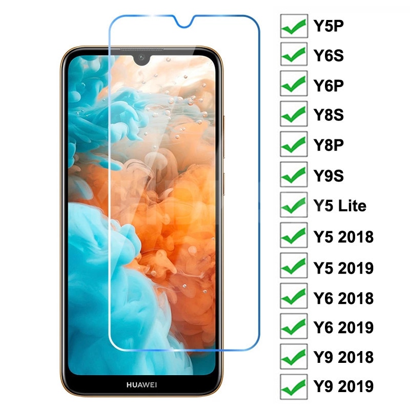 9H Tempered Glass For Huawei Y5P Y6P Y6S Y8S Y8P Y9S Y5 Lite Screen Protector Huawei Y5 Y6 Y9 Prime 2018 2019 Protective Glass