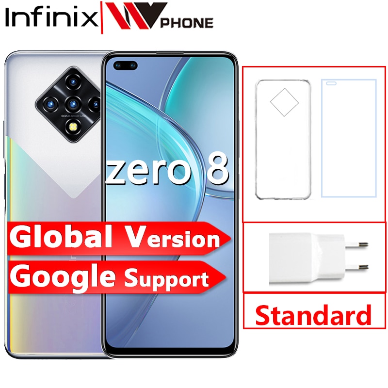 Infinix Zero 8 8GB 128GB Smart Phone New Global Version 6.85'' 90Hz Full Screen 64MP Quad Camera 4500mAh Battery 33W Charger