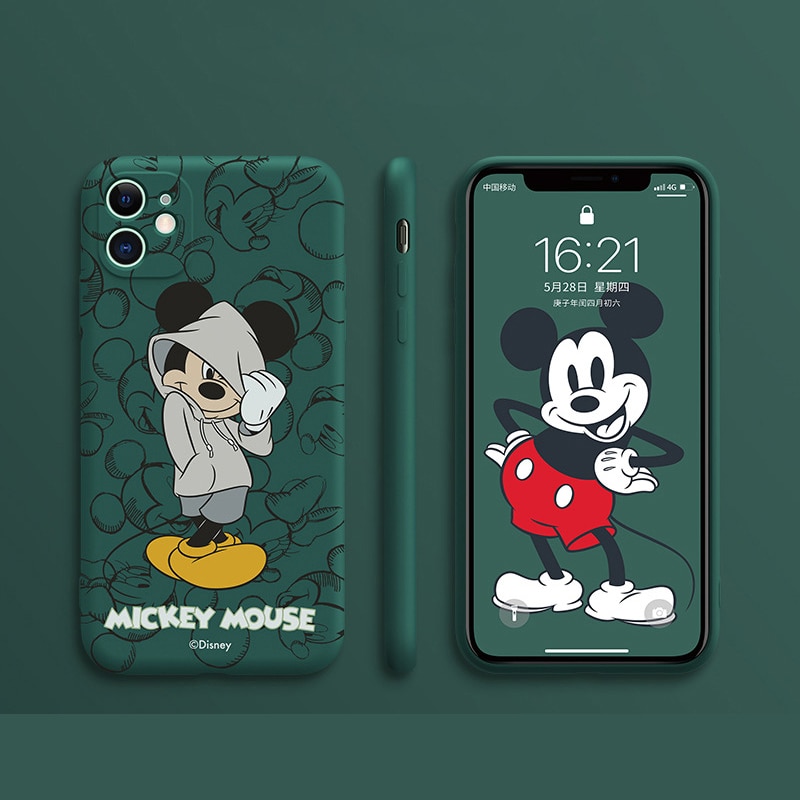 DISNEY 2021 Minnie Silicone Case for IPhone 11 Pro Xs Max iPhone SE 2020 6 6S 7 8 Plus Official Liquid Silicon 360 Full Cover