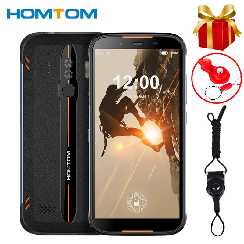 HOMTOM HT80 IP68 Waterproof Smartphone 5.5" 2GB RAM 16GB ROM MT6737 Android 10.0 13MP NFC Wireless Charging 4G LTE Moblie Phone