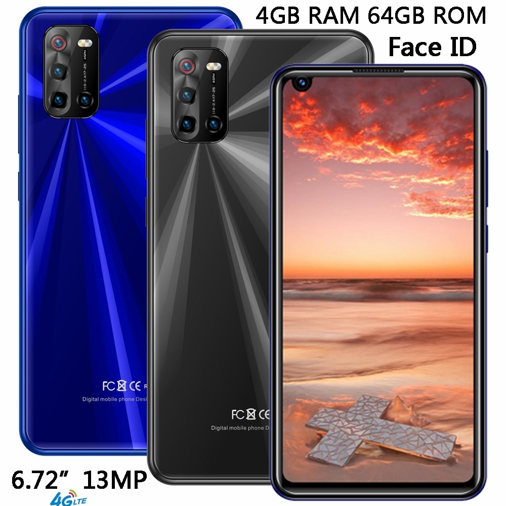 4G LTE Note 9 Pro 4G RAM+64G ROM 13MP Front/Back Camera Face ID Android Global Smartphones 6.72" Mobile Phones Celuares Unlocked