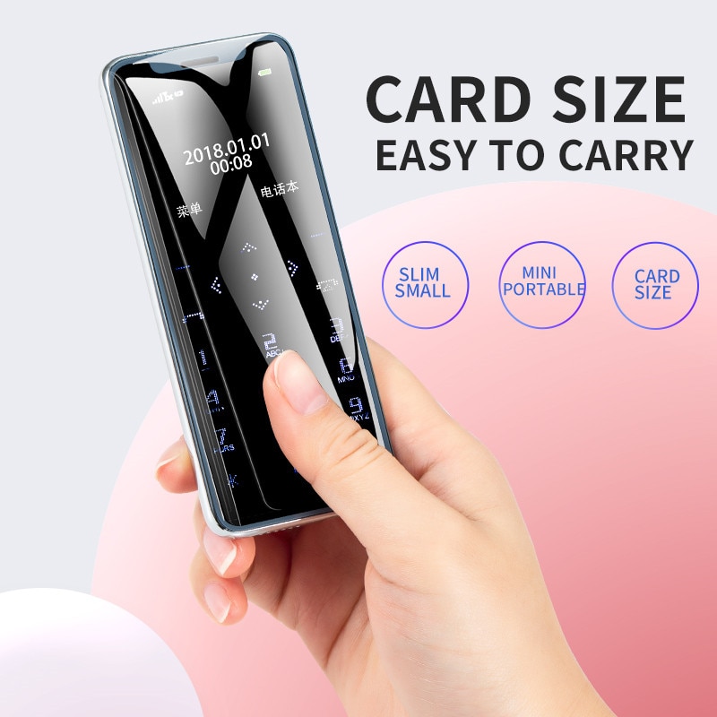 New I10 Ultra-thin Smallest Cellphone Card Portable Student Mobile Phone Quit Internet Addiction Backup Phones PK AIEK X8 C6 R11