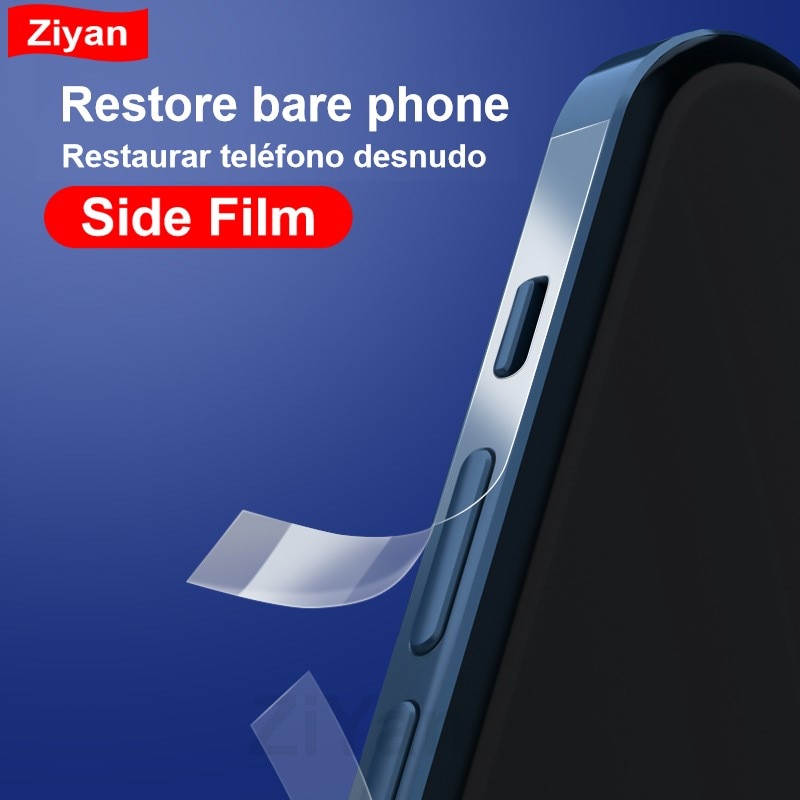 ZiYan Ultra-thin Sticker Clear Matte Phone Side Film For iphone 12 Pro Max Frame Protective TPU Hydrogel Film For iPhone 12Mini