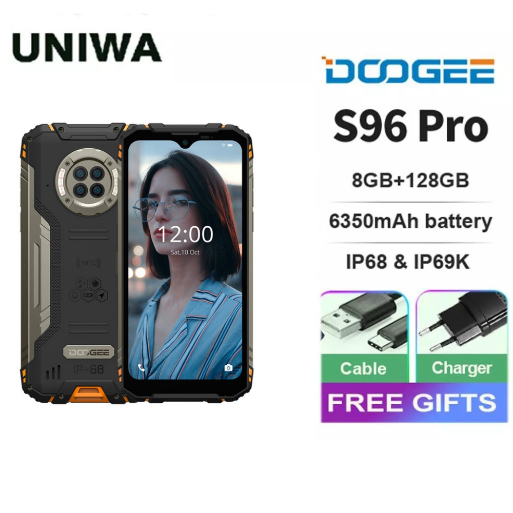 DOOGEE S96 Pro Rugged Phone Helio G90 Octa Core 8+128GB NFC 6350mAh Smartphone 20MP Infrared Night Vision Camera Cellphone