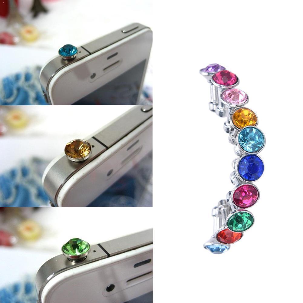 5pcs Bling Universal 3.5mm Cell Phone Earphone Plug 5s Sony For iPhone Dust /HTC Headphone Jack Plug 6 Stopper /Samsung Y9S8