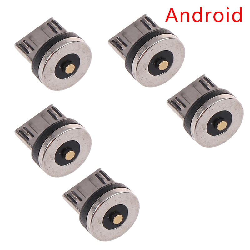 5pcs Mobile Phone Charger Magnetic Data Cable Head Android Adapter Type C Micro USB Fast Charging Plug For Huawei Xiaomi