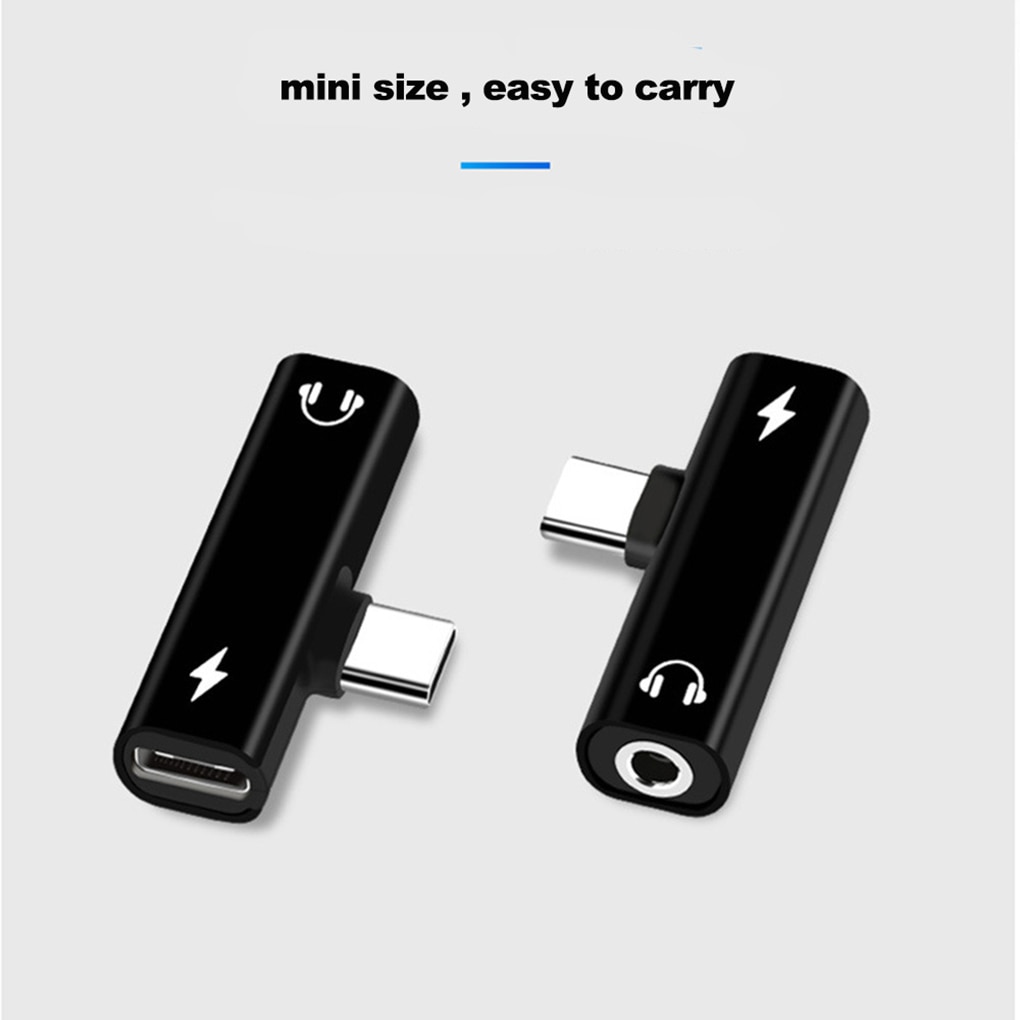 2 In 1 Type C To 3.5mm Jack Earphone Charging Converter USB Type-C Audio Adapter for Xiaomi 6 Huawei P10 Mate 20 Type C Phones