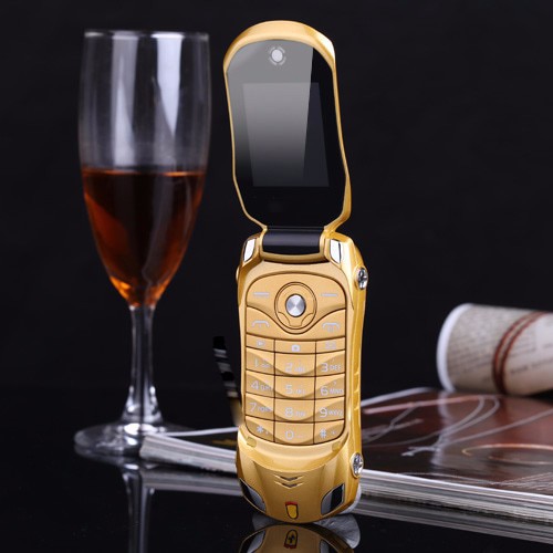 Luxury Car Mobile Phone F15 1.8'' Screen Flip Dual Sim Led Light Cell FM MP3 Torch Calculator Calendar Camera Recorder Alarm