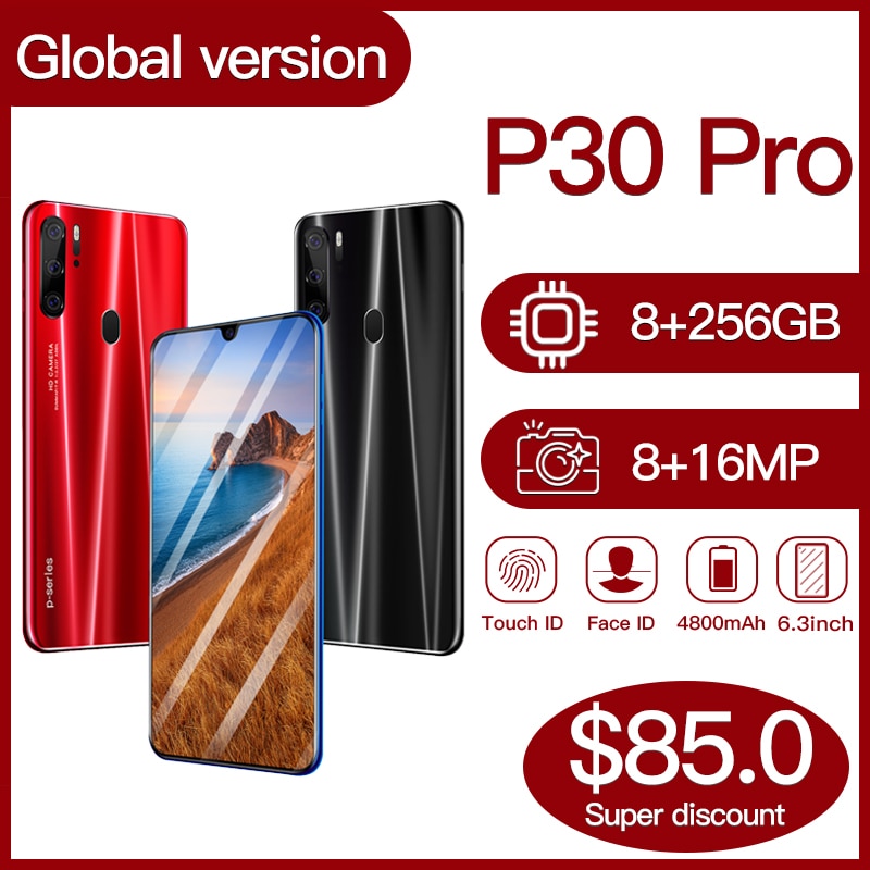 Global Version Hawei P30 Pro 8GB 256GB 5G Smartphone 6.3 inch MTK 6595 10 core 4g network Mobile Phones Android 9.1 CellPhone