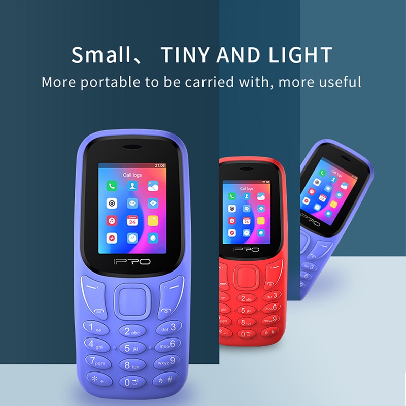 Telefones Celulares IPRO A21 Mini Feature Mobile Phones 800mAh Flashlight Classical GSM Purple Multi-language teléfono inteligen