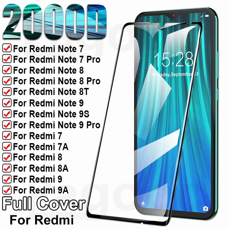 9H Protection Glass For Xiaomi Redmi 8 8A 7 7A 9 9A 9C 9T Tempered Screen Protector Redmi Note 7 8 9 Pro 8T 9S Safety Glass Film