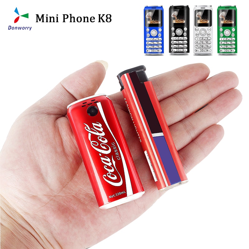 Mini Telefones SATREND K8 1.0 " Cola MP3 Bluetooth Dialer Call Record Dual SiM Cute Pocket Small Celulares Mobile Phones