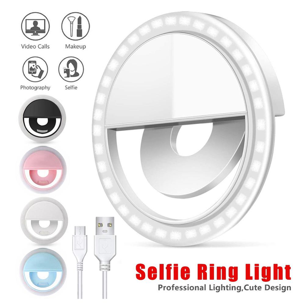 3000-5000K LED USB Charging Selfie Ring Led Light Lamp Mobile Phone Lens LED Selfie Lamp Ring light for Iphone Samsung Xiaomi