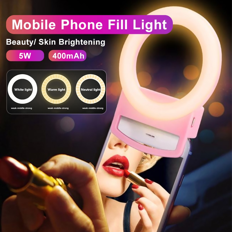 Universal LED Selfie Ring Fill Light Dimmable Mobile Led Ring Lamp Photography For Makeup Video Live Aro De Luz Para Celular