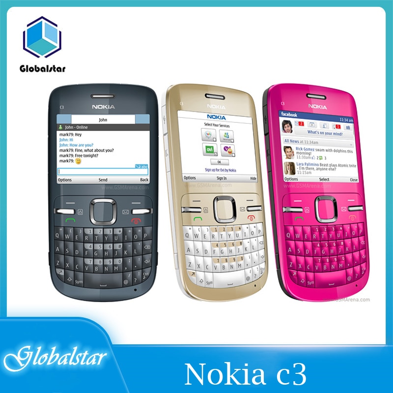 Nokia C3 Refurbished mobile phones Original C3-00 WIFI 2MP Bluetooth Jave Unlock Cell Phone refurbished Fast delivery