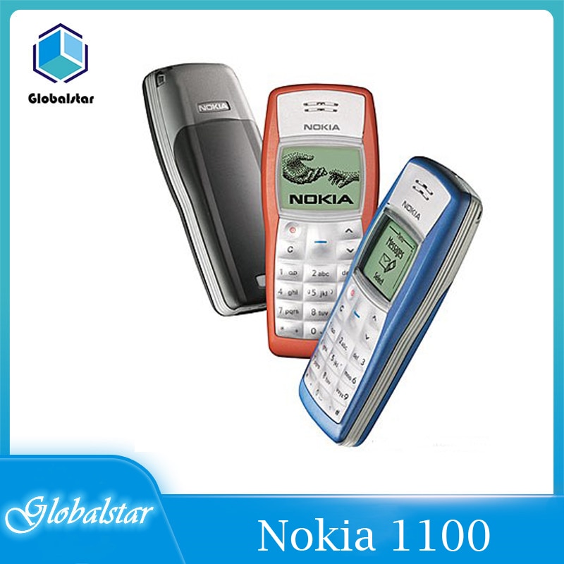 Nokia 1100 refurbished mobile phones Original Unlocked GSM 2G Cheap Good Quality Cell Phone refurbished Free shipping