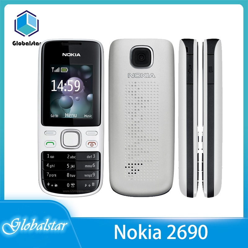 Nokia 2690 Refurbished original unlocked 2690 mobile phones internal 3MB GSM bar cellphones with arabic keyboard