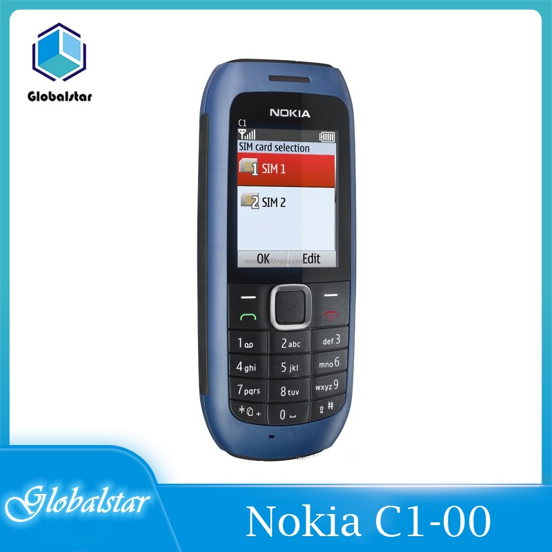 Nokia C1-00 Refurbished mobile phones original unlocked Dual sim card GSM bar cellphones 1year warranty Free Shipping Fast