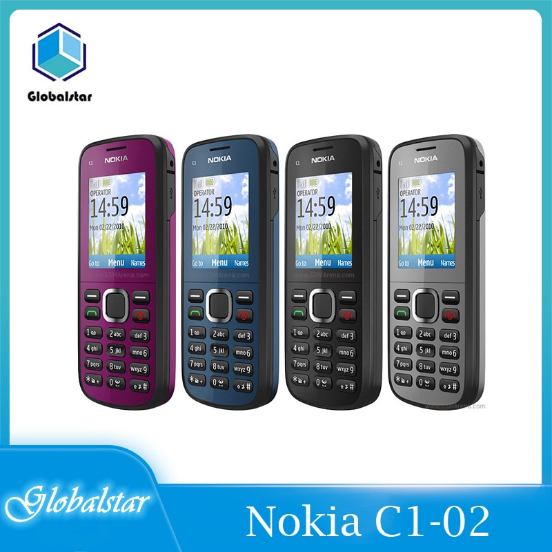 Nokia C1-02 Refurbished mobile phones original unlocked 1 sim card GSM bar Cheap cellphones 1 year warranty Fast delivery Free