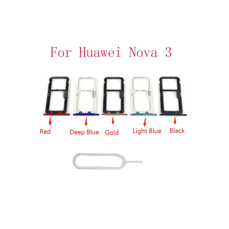 Replacement For Huawei Nova 3 Sim Card Tray Holder Slot Adapter With Card Pin Spare Parts