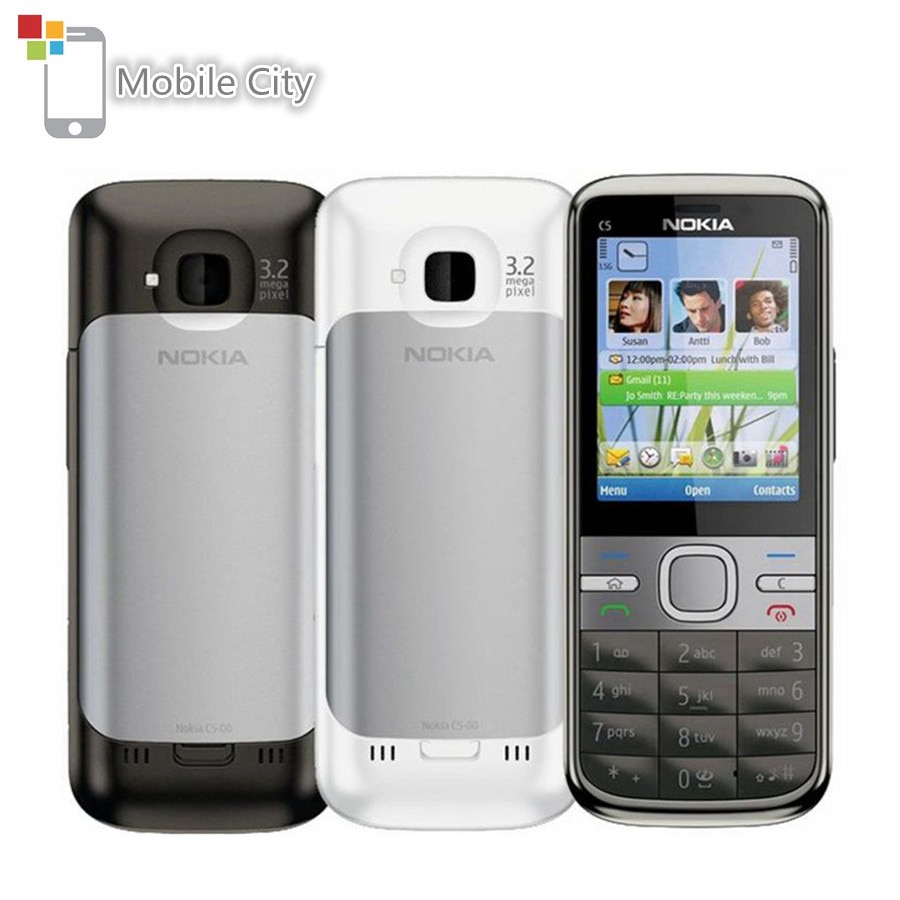 Unlocked Nokia C5-00 C5-00i Mobile Phone 2G 3G Hebrew Arabic Russian Keyboard Used Cellphone