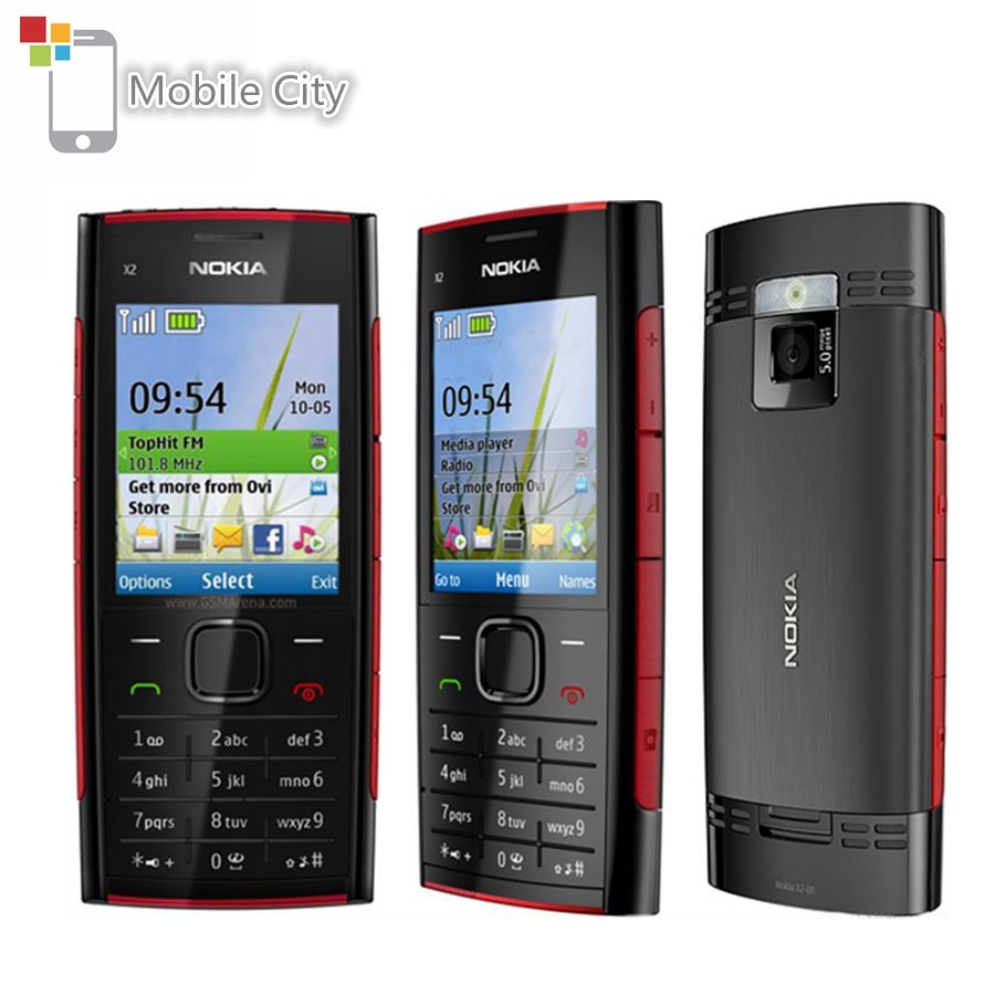 Unlocked Nokia X2-00 Mobile Phone FM JAVA 5MP Support English/Russia/Hebrew/Arabic Keyboard Used CellPhone