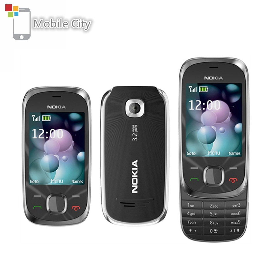 Used Nokia 7230 Slide Mobile Phone FM JAVA MP3 Support English /Russian/Hebrew/Arabic Keyboard Unlocked Phone