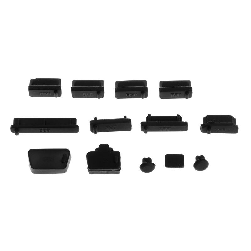 13PCS Anti-Dust Plugs Soft Silicone Data Port USB Protector Set Laptop Jacks Dustproof Cover Stopper Cover PC Computer Notebook