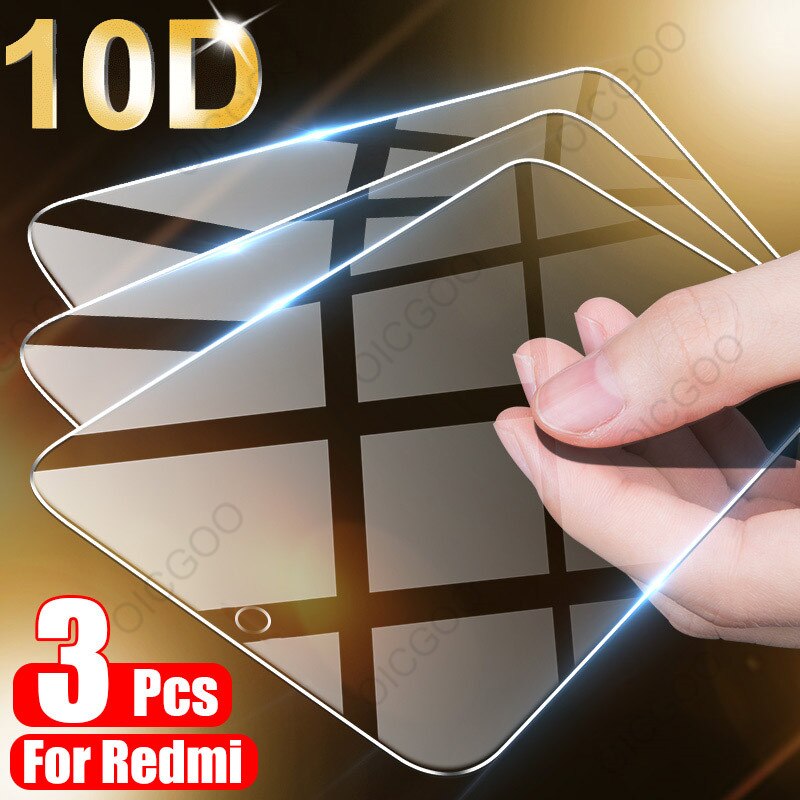 3Pcs Full Cover Tempered Glass For Xiaomi Redmi Note 9 8 7 5 6 9S 10 Pro Max Screen Protector For Redmi 8A 8 7 7A 9 9A 8T Glass