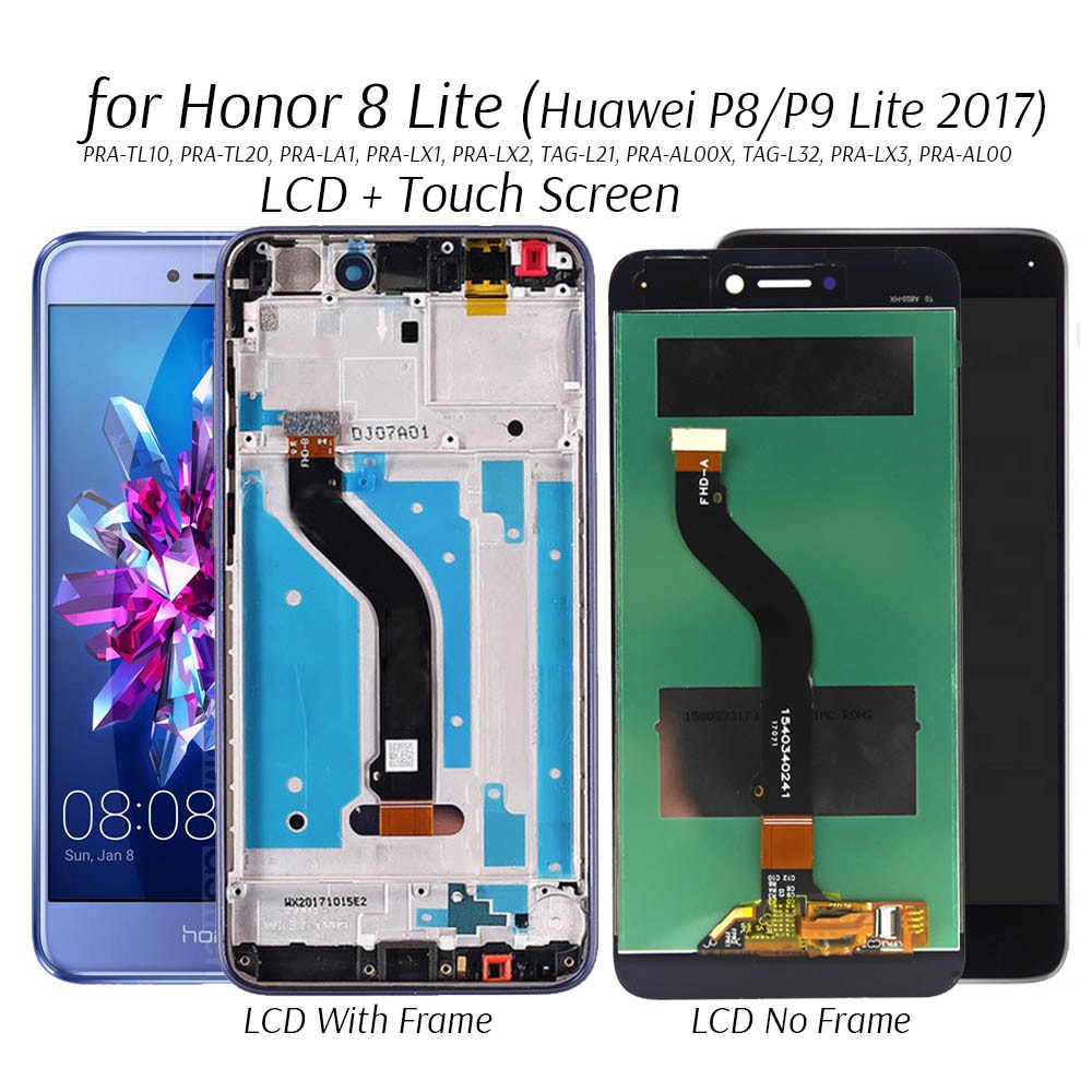 Display For Honor 8 Lite PRA-TL10 LCD Display Touch Screen Replacement For Huawei P 8/P9 Lite 2017 PRA-LA1/LX2 LCD Screen Tested