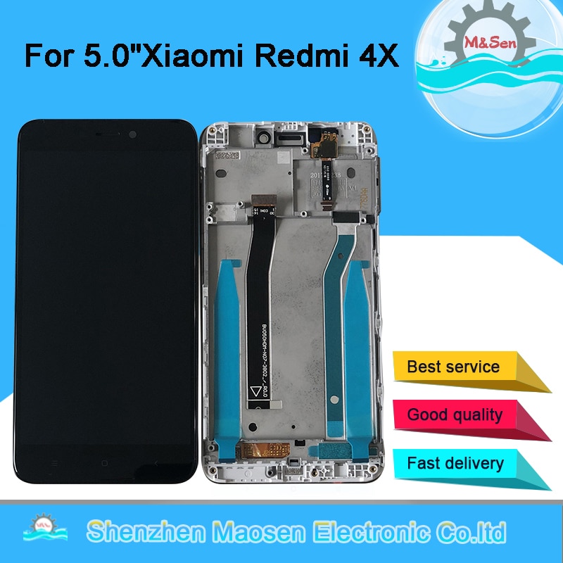 5.0" Original M&Sen For Xiaomi Redmi 4X LCD Screen Display+Touch Panel Digitizer Frame For Redmi 4X Display Support 10 Touch