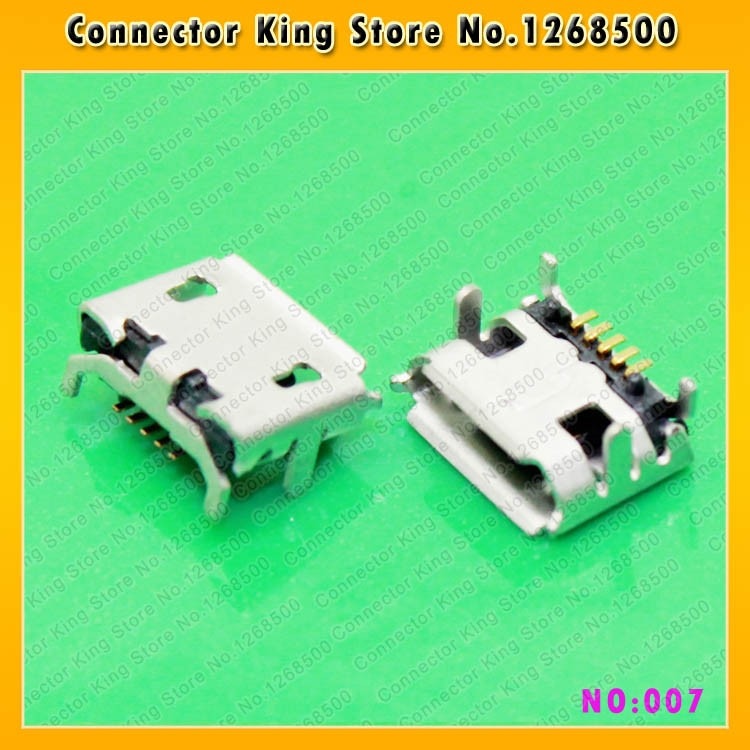 Micro 5P Micro USB jack connector for phone GPS,charging port data port for phone,big OX horn feet DIP 5P SMD V8,MC-007