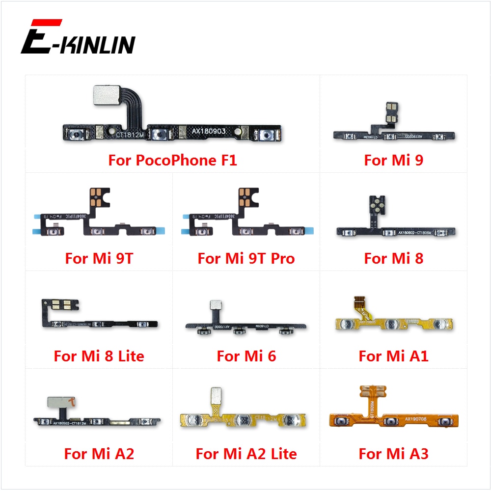 Volume Side Power Switch on off Button Key Flex Cable For XiaoMi Mi 9T Pro 9 8 A3 A1 A2 Lite Redmi 6 S2 PocoPhone F1