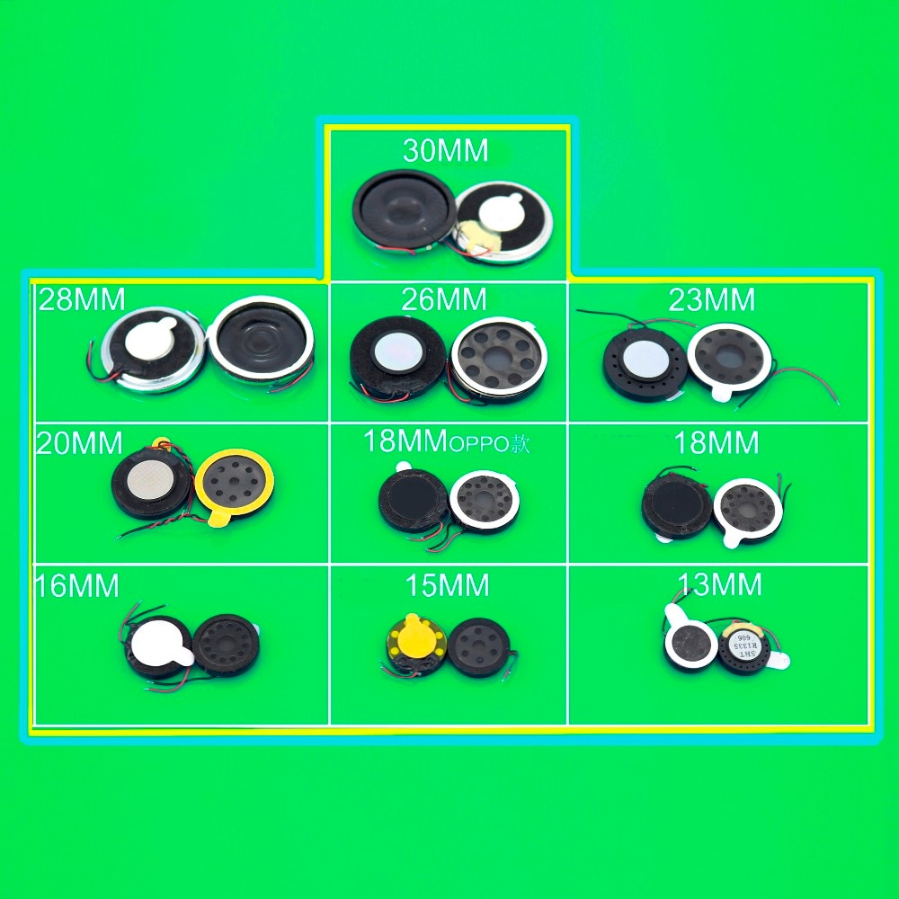 13mm 15 16 18mm 20 23 26 28mm 30mm Round Loud Speaker Buzzer Ringer Earpiece Speaker With Flex Cable Repair Part For Phone etc