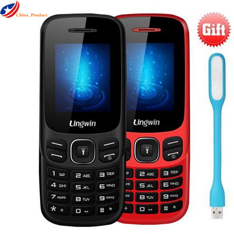 Gift! Lingwin N1 Celular 1.77" GSM Dual Slot CellPhone 32MB+32MB MP3 FM Flashlight Russian keyboard Elder People Mobile Phone