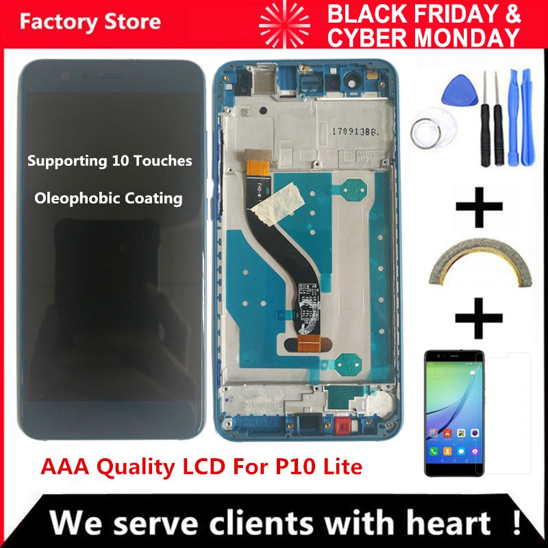 5.2 Inch AAA Quality LCD With Frame For HUAWEI P10 Lite Lcd Display Screen For HUAWEI P10 Lite WAS-LX1 WAS-LX1A WAS-LX2 WAS-LX3